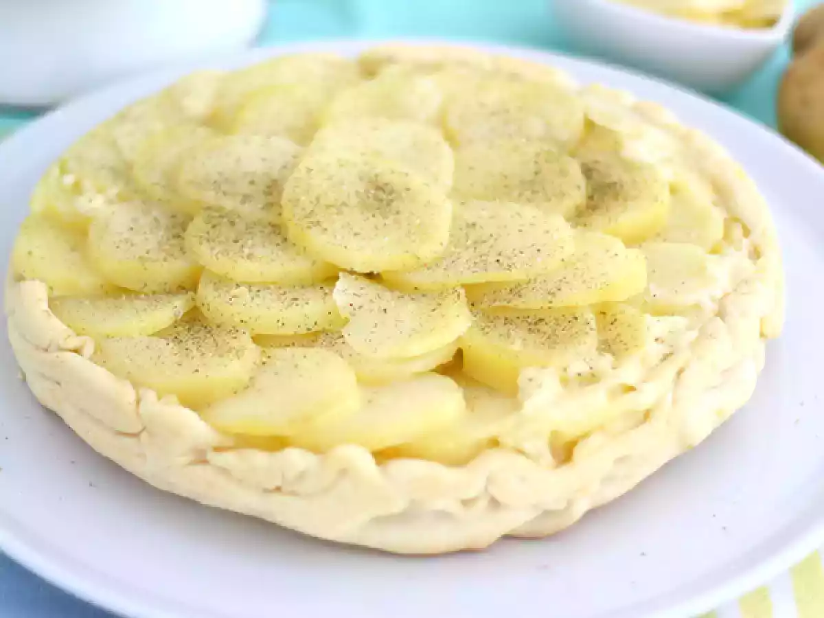 Tarte tatin von Kartoffeln mit Cantal