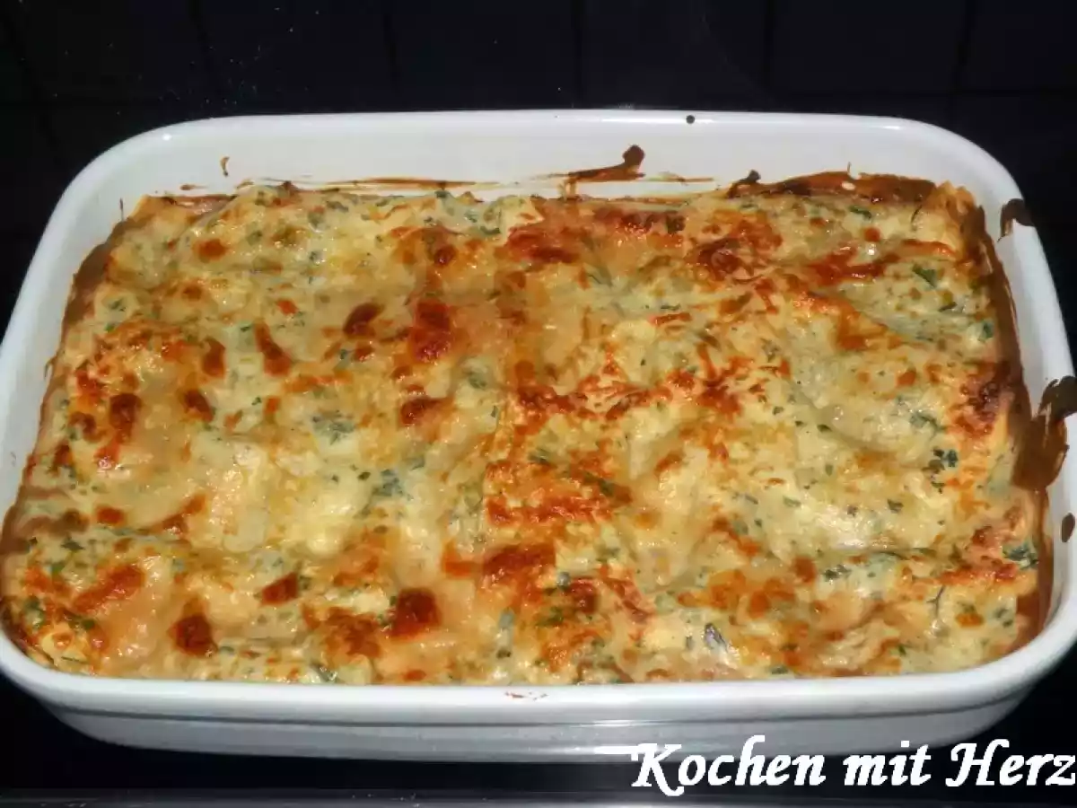 Thunfisch Lasagne mit Kräutersahne