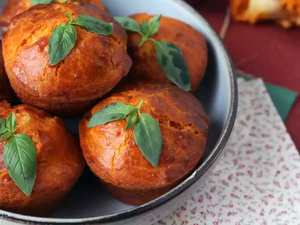 Tomatenmuffins mit zartschmelzendem Mozzarella-Herz - foto 3