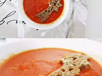 Tomatensuppe mit gegrillten Paprika und Nudeln - foto 2