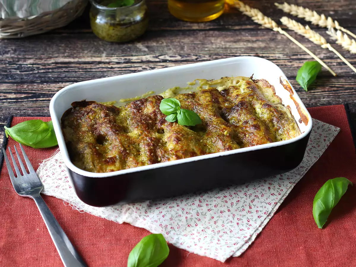 Überbackene Cannelloni mit cremigem Pesto: das einfache und leckere Rezept - foto 2