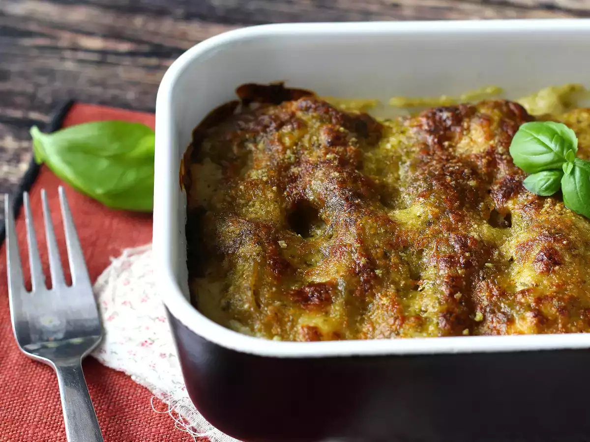Überbackene Cannelloni mit cremigem Pesto: das einfache und leckere Rezept - foto 4