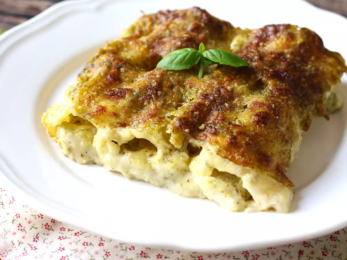 Überbackene Cannelloni mit cremigem Pesto: das einfache und leckere Rezept - foto 6