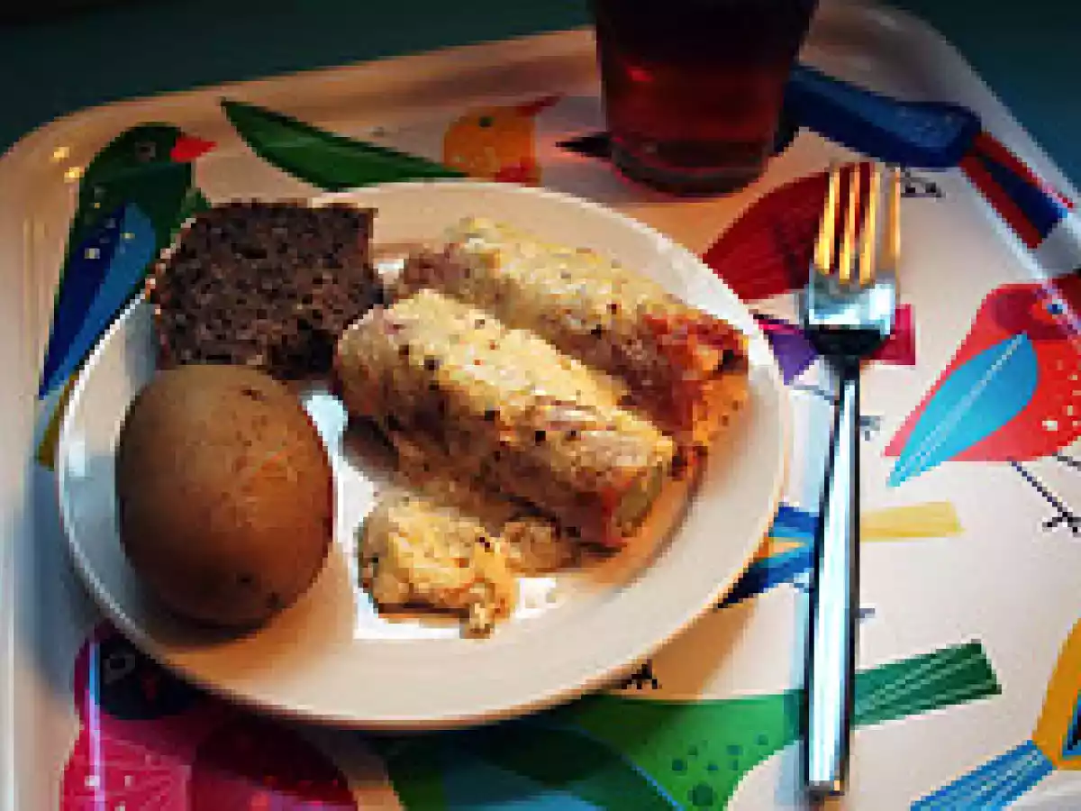 Überbackene porree-schinken-rollen