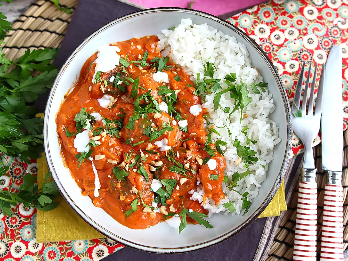 Vegane Malai Kofta: Kichererbsenbällchen in Tomatensoße - foto 5