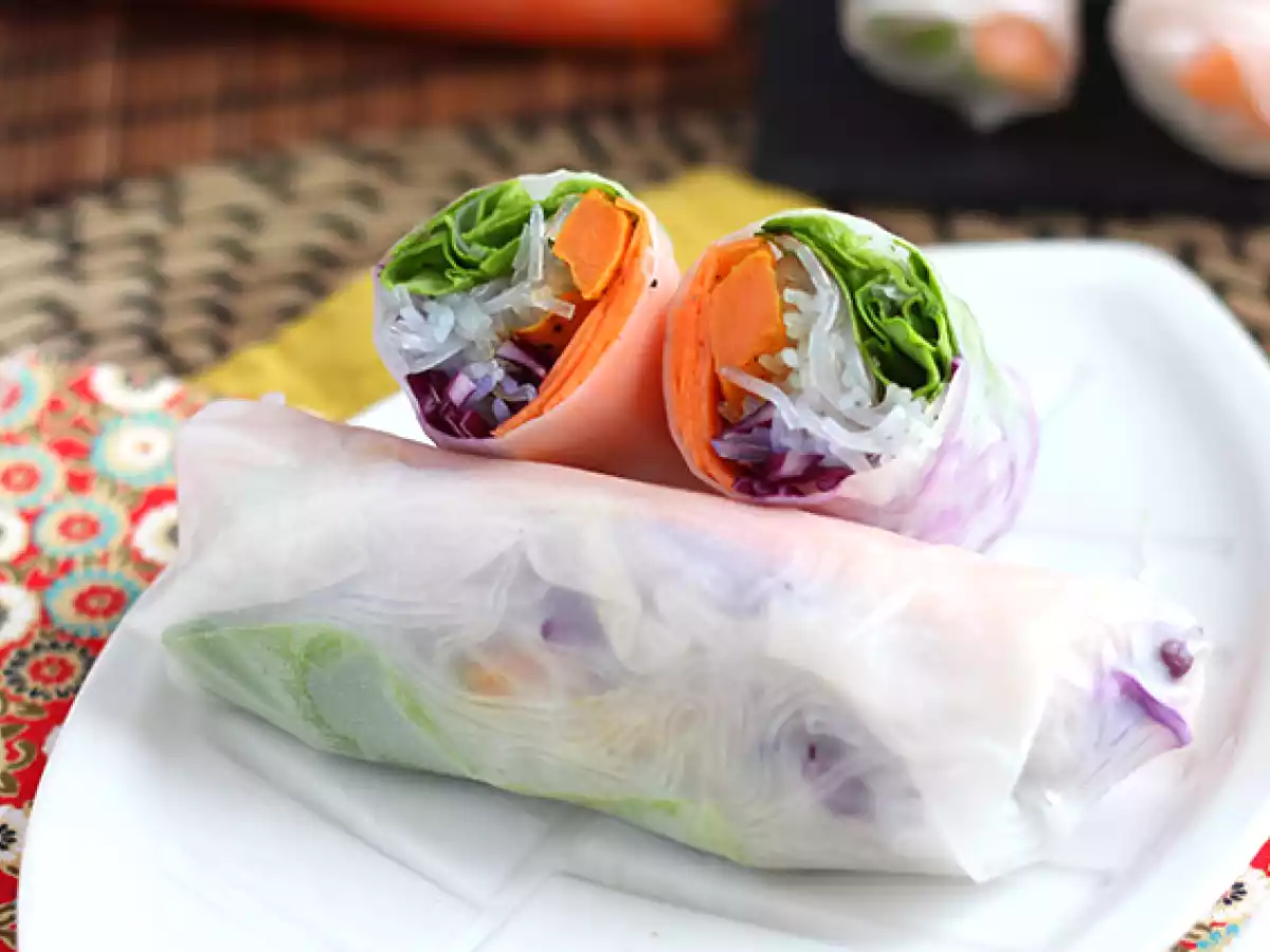 Vegetarische Frühlingsrollen – Rotkohl und Süßkartoffel - foto 3