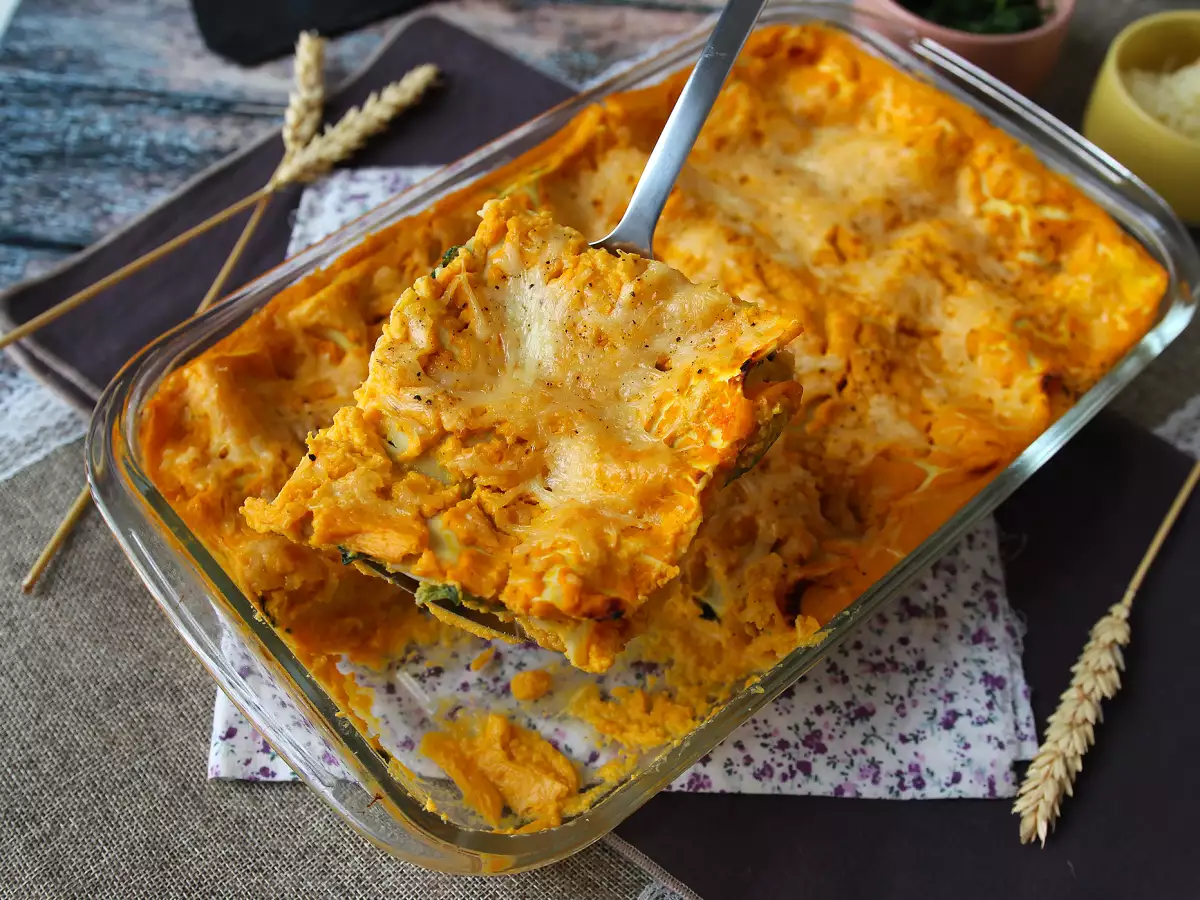 Vegetarische Kürbislasagne mit Spinat und Ricotta - foto 3