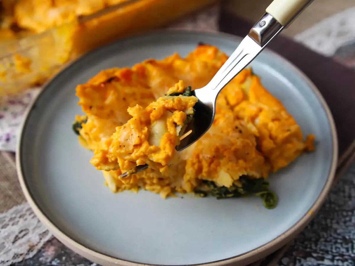 Vegetarische Kürbislasagne mit Spinat und Ricotta - foto 5