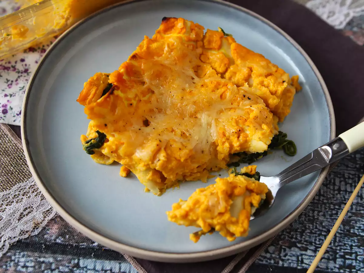 Vegetarische Kürbislasagne mit Spinat und Ricotta - foto 6