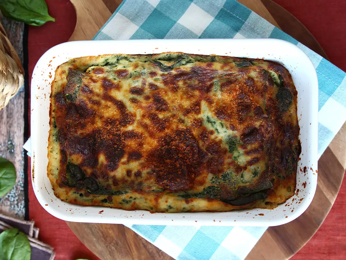 Vegetarische Lasagne mit Spinat und Tofu aus dem Airfryer - foto 2