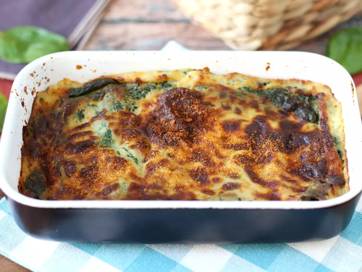 Vegetarische Lasagne mit Spinat und Tofu aus dem Airfryer - foto 3