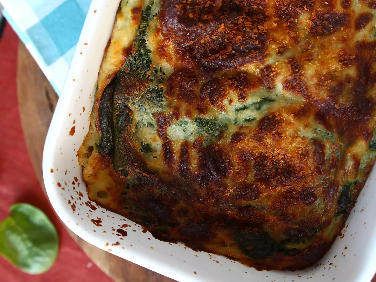 Vegetarische Lasagne mit Spinat und Tofu aus dem Airfryer - foto 4