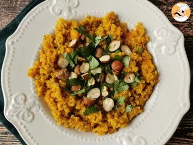 Vegetarisches Risotto mit Quinoa, Butternut, Haselnüssen und Koriander - Quinotto