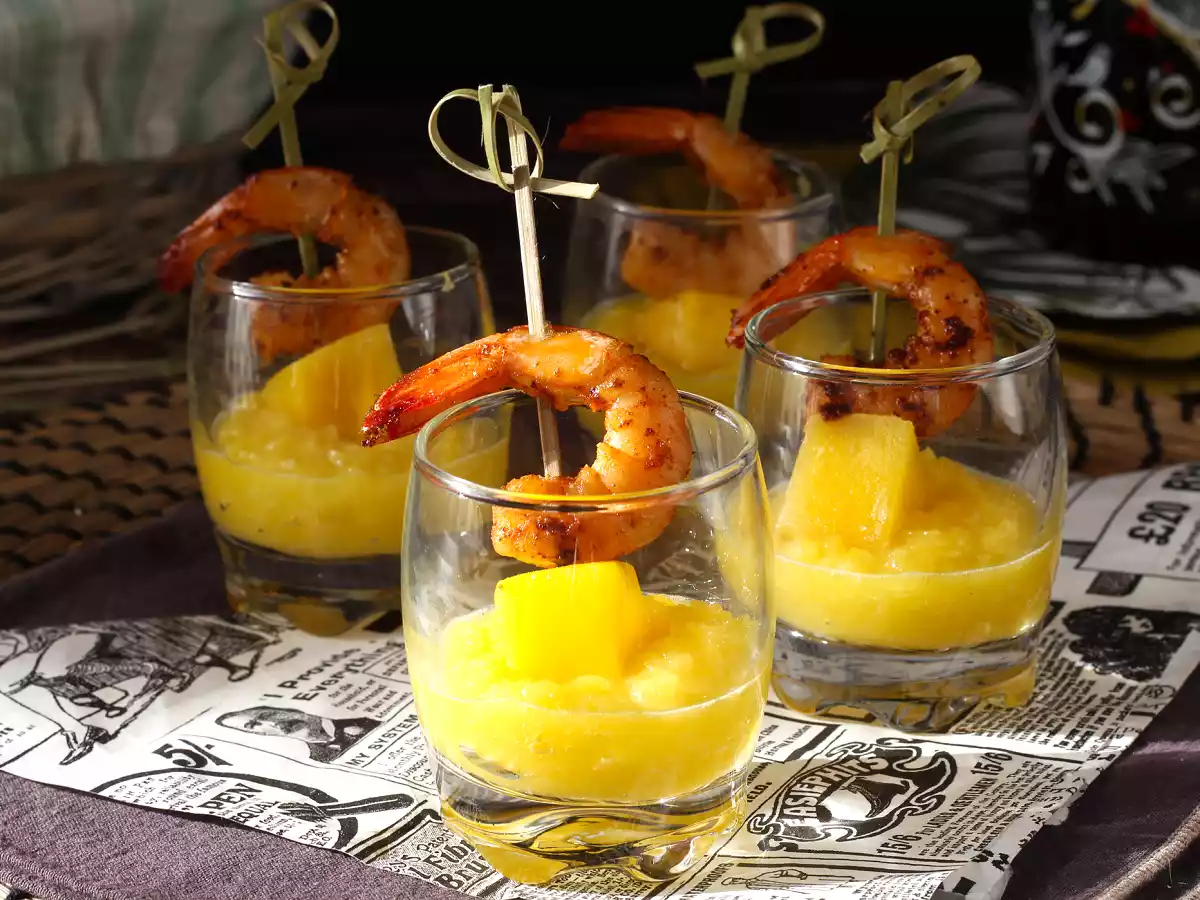 Verrines Garnelen Mango für einen süßen/salzigen Aperitif - foto 3