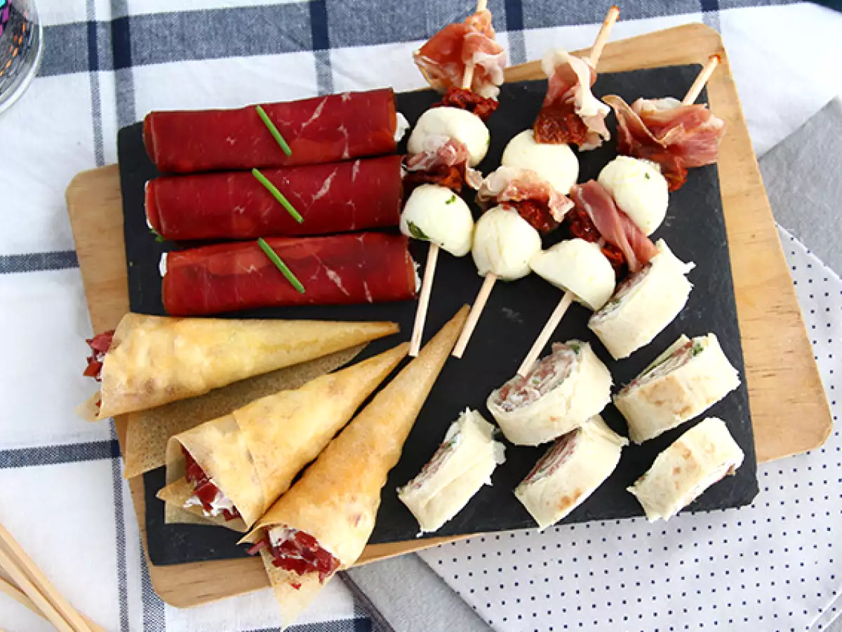 Viererlei Apéro-Häppchen mit Trockenfleisch - foto 2