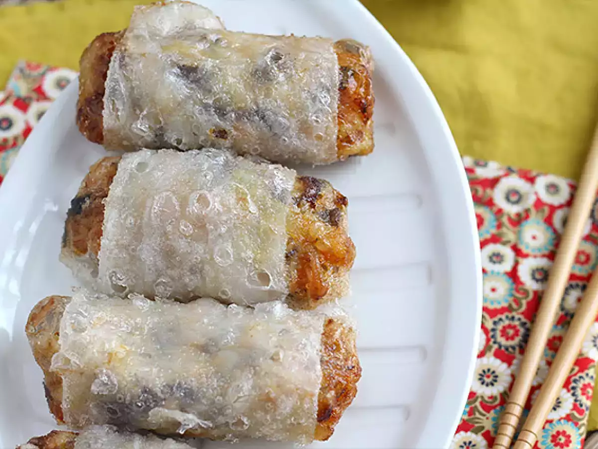 Vietnamesische Frühlingsrollen mit Garnelen und Pilzen - foto 4
