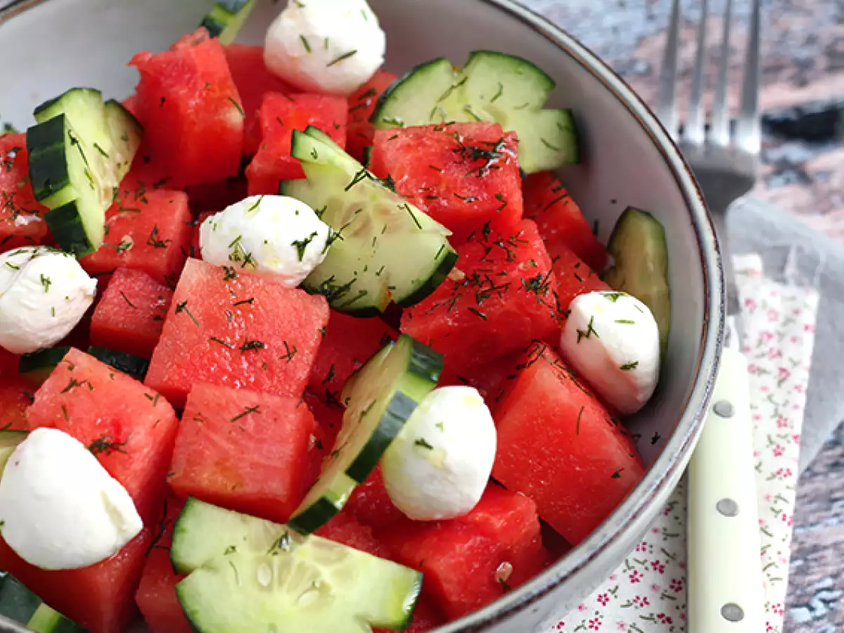 Wassermelonen-Gurken-Salat