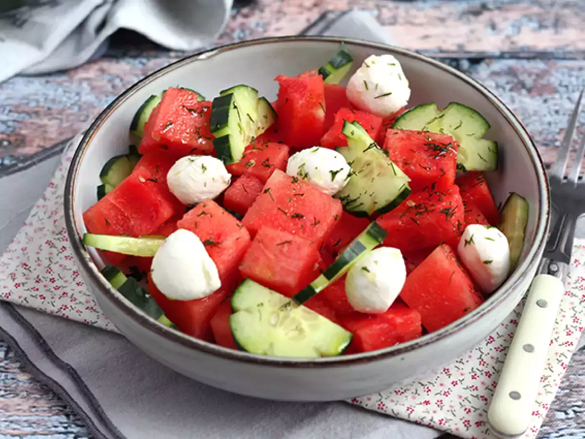 Wassermelonen-Gurken-Salat - foto 2