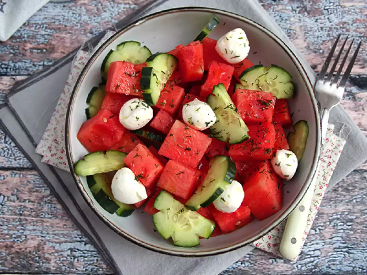 Wassermelonen-Gurken-Salat - foto 3