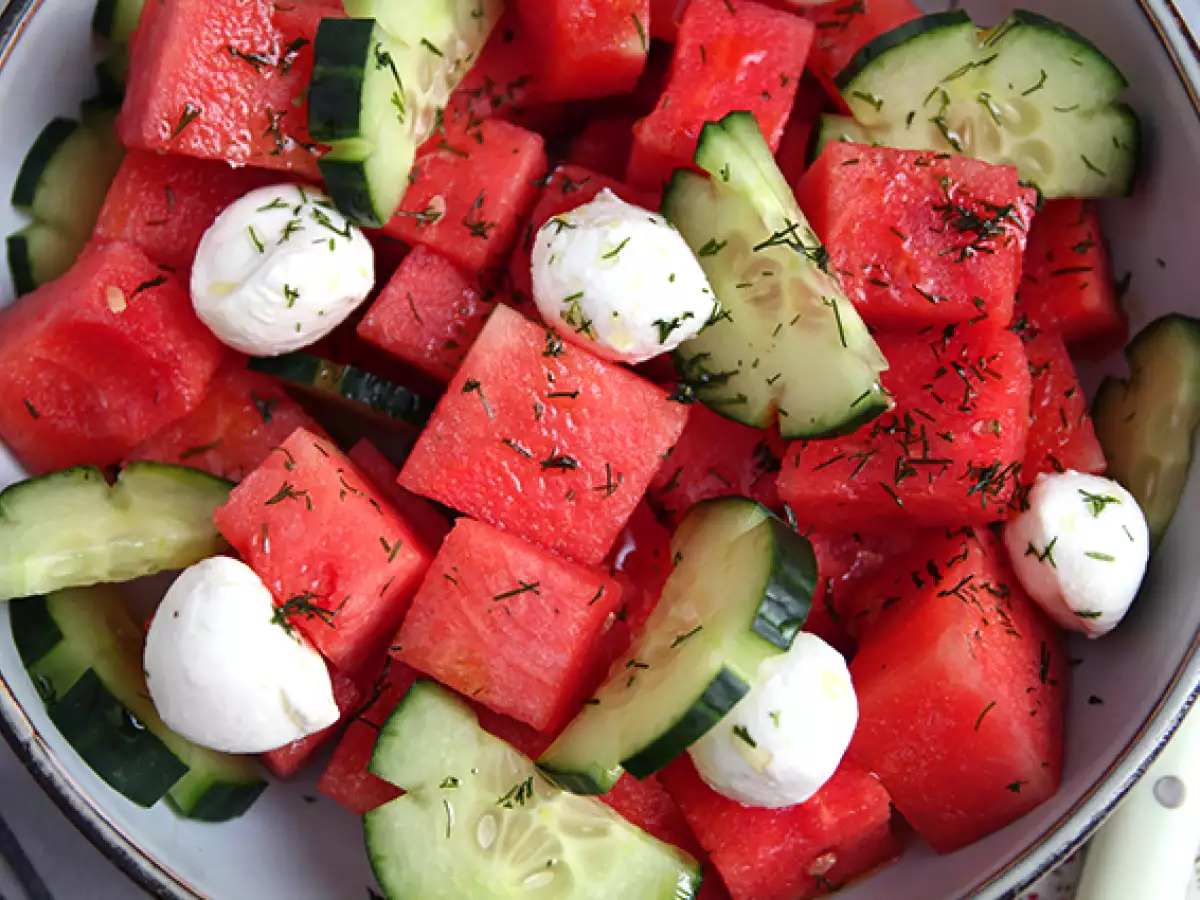 Wassermelonen-Gurken-Salat - foto 4
