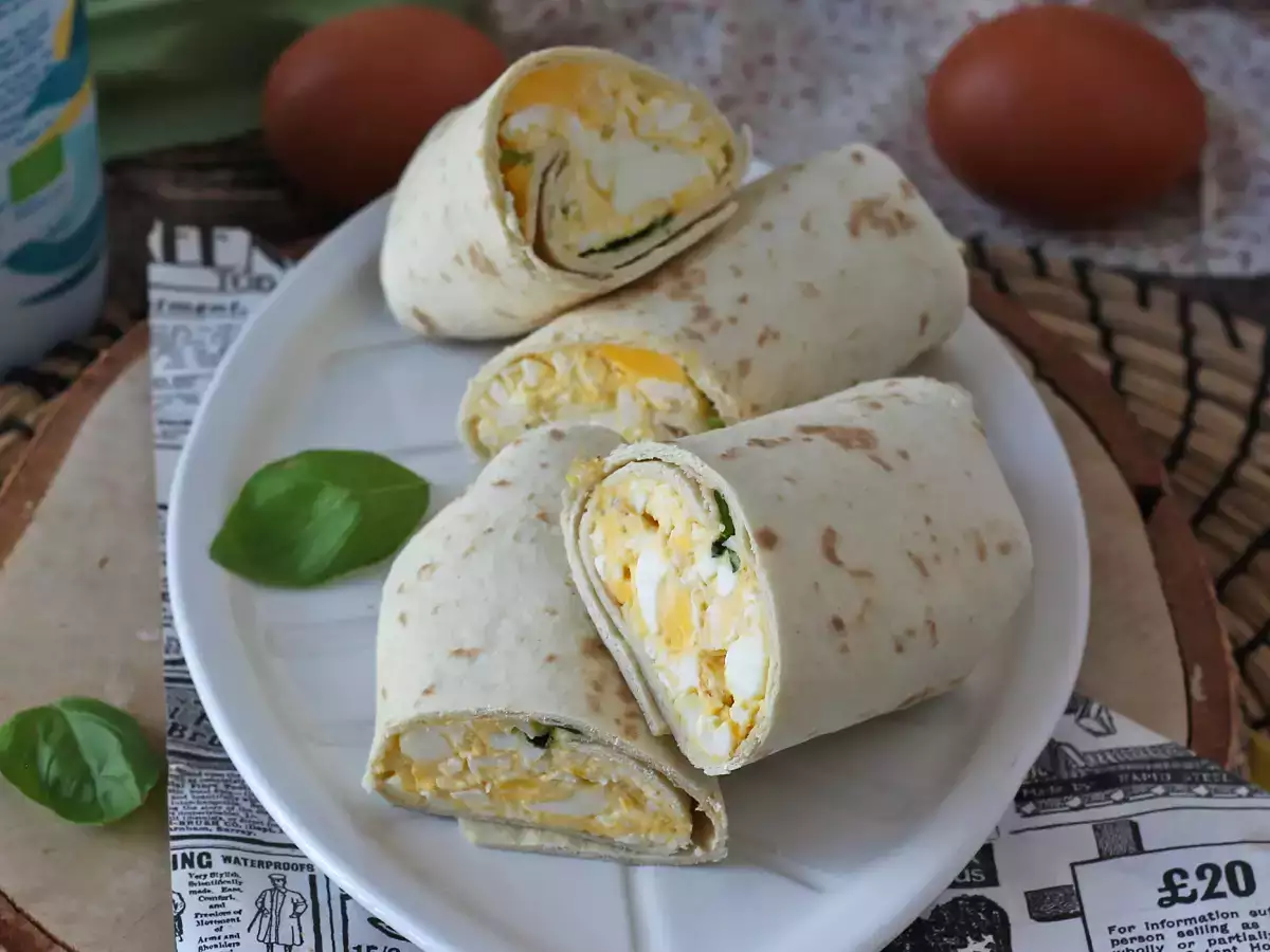 Weicher, besonders proteinreicher Wrap mit Ei und Feta - foto 3