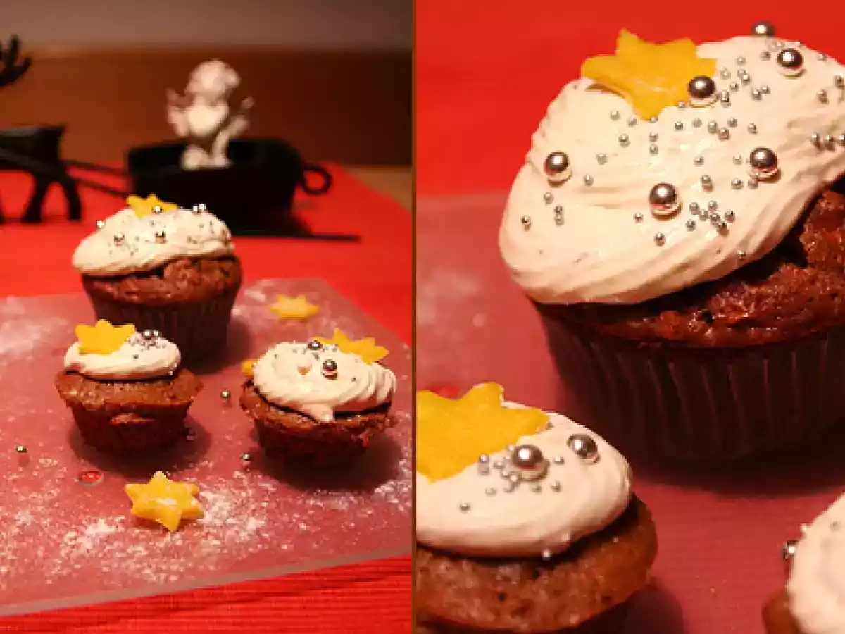 Weihnachtliche cupcakes mit äpfeln & feigen-meringue-buttercreme
