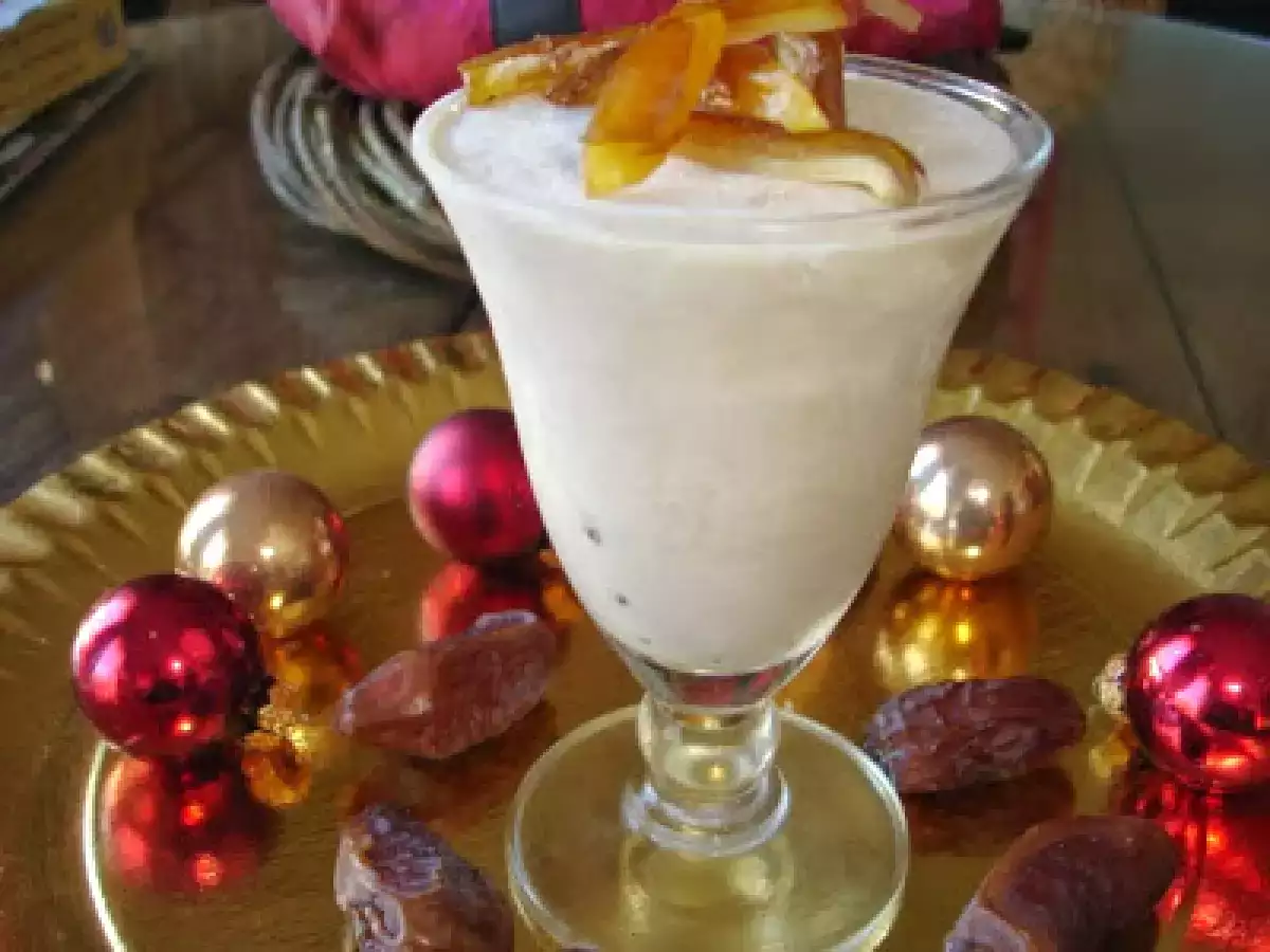Weihnachtsdessert: Flambiertes Dattelparfait