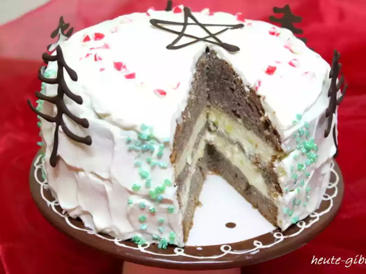 Weihnachtssüß 7 | Glühweintorte mit Schokoladen-Tannenbäumen