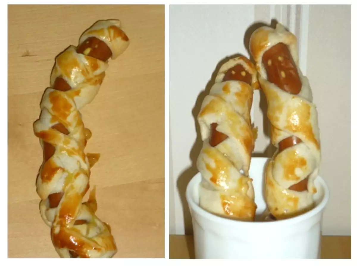 Würstchen im Schlafrock fürs Halloween-Buffet: Mumien-Hotdogs