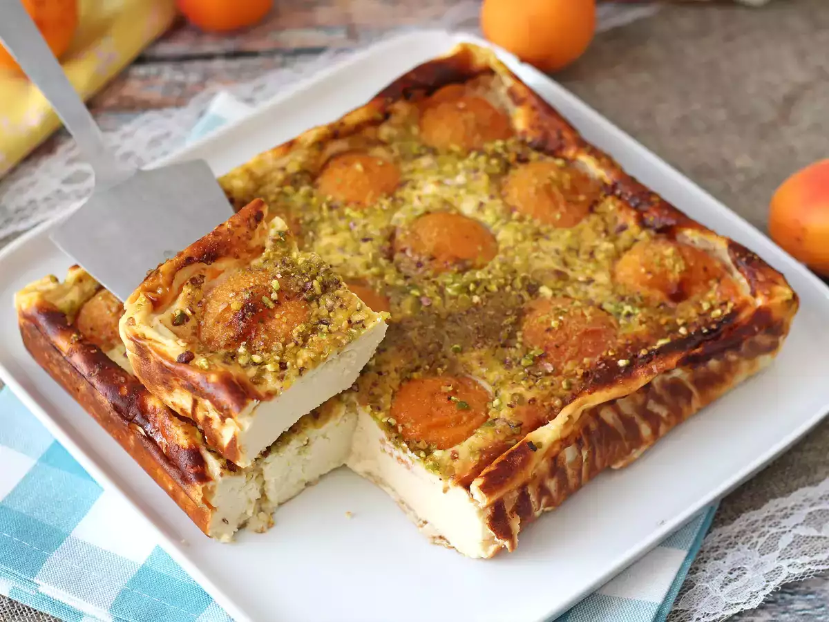 Zart schmelzender Aprikosen-Käsekuchen - foto 4