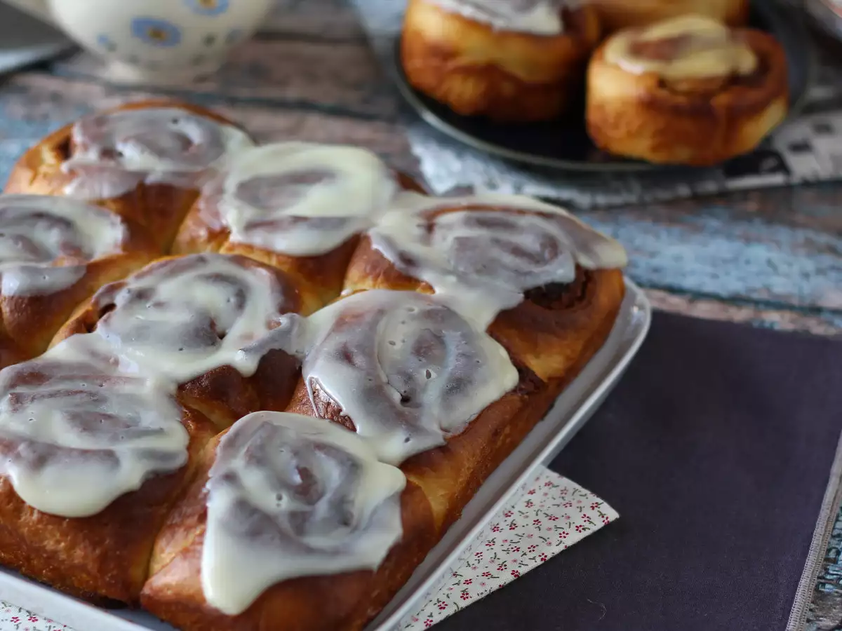 Zimtschnecken mit Frischkäse-Frosting : fluffige Cinnamon Rolls - foto 3