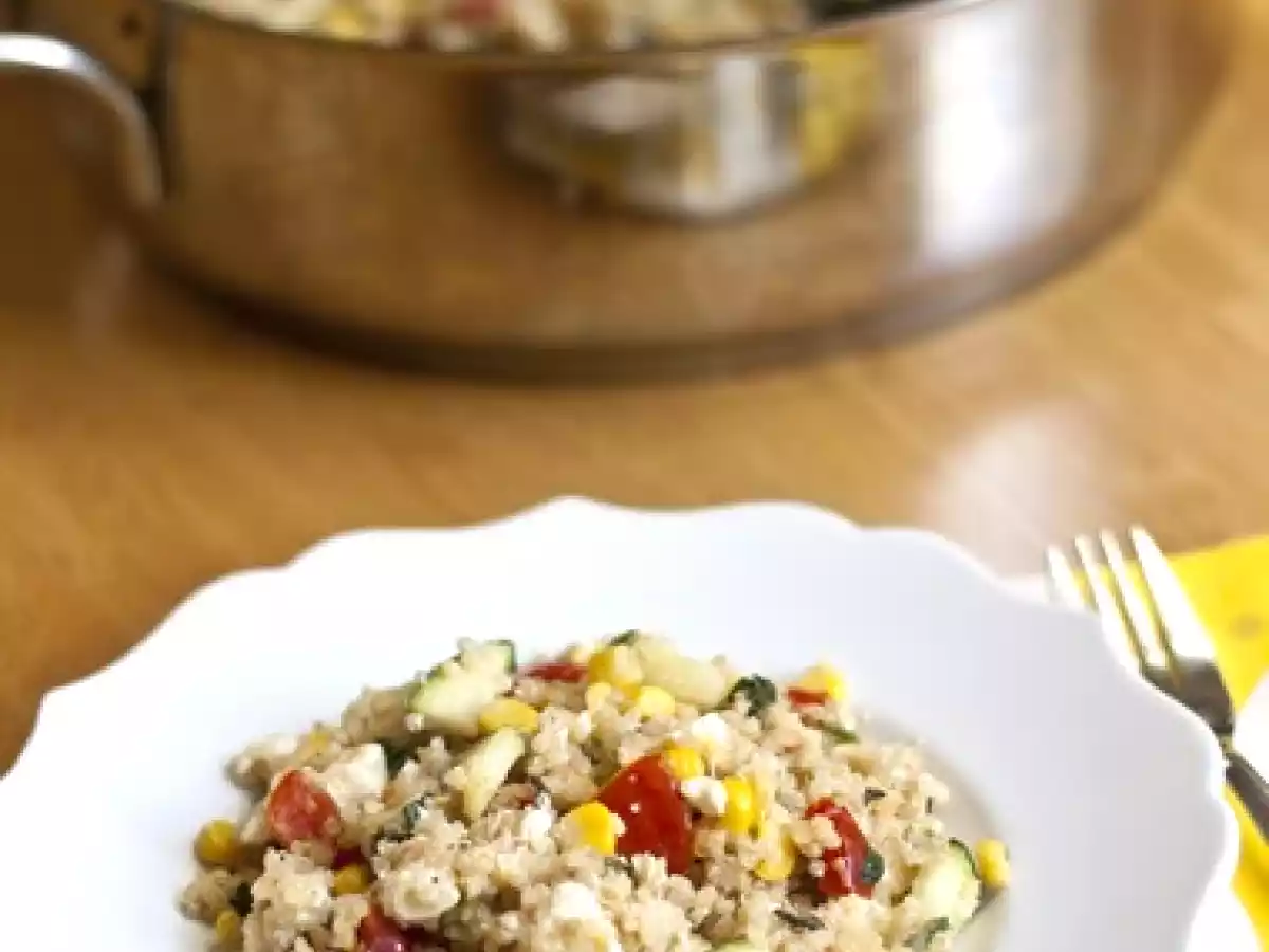Zitronen Gemüse Quinoa Pfanne mit Fetakäse - foto 2